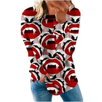 Lovskoo Halloween Sweatshirt for Women Tunic Tups Spider Web Graphic Tee Trendy Loos