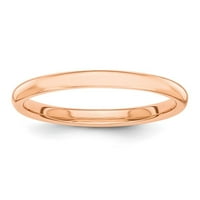 14k розово злато полирано мъжко дами сватбена лента пръстен