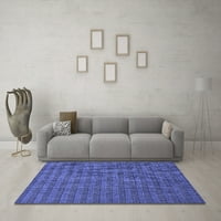 Ahgly Company Indoor Rectangle Solid Blue Modern Area Rugs, 5 '7'