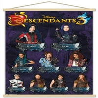 Disney Descendants - Плакат за стена на мрежата с магнитна рамка, 22.375 34