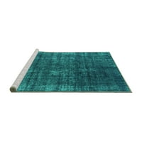 Ahgly Company Machine Pashable Indoor Square Oriental Turquoise Blue Industrial Area Rugs, 3 'квадрат