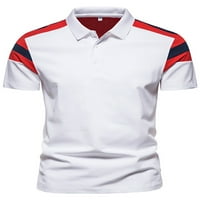 Voguele мъже тийнейджър лапев врат поло риза цвят тениски тенис тенис тениска тънък прилепнал блуза червен xl