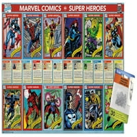 Marvel Comics - Marvel 80 -та годишнина - Карти за стена на карти с бутални щифтове, 14.725 22.375