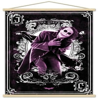 Филм на комикси - The Dark Knight - The Joker Play Card Wall Плакат с дървена магнитна рамка, 22.375 34