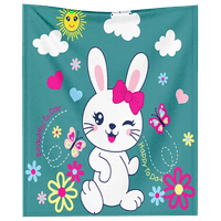 Великденски цветни зайче фланелено одеяло с калъф за възглавница за диван диван офис ултра мек климатик одеяло великденско яйца одеяло за възрастни тийнейджър
