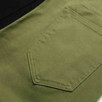 Мъжки класически прав тънък годни дълги панталони мода цвят блок Контраст цвят глезена панталони цип полет с бутон затваряне