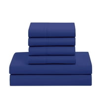 Луксозно Кралско синьо 7-парче легло в чанта надолу алтернативен Утешител комплект, кралица