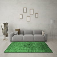 Ahgly Company Indoor Rectangle Oriental Emerald Green Industrial Area Rugs, 7 '9'