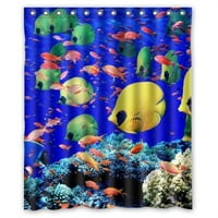 Цветна рибна завеса за душ