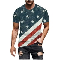 амидоа Мъжки Ден на независимостта 3д слънчогледи ризи Топ около врата САЩ патриотични Тениски американски флаг звезда раирани тениски лято