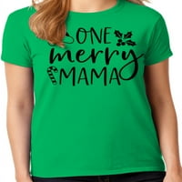 Графика Америка празничен празник Коледа за мама една весела майка Дамска графична тениска колекция