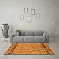 Ahgly Company Indoor Rectangle Solid Orange Modern Area Rugs, 3 '5'