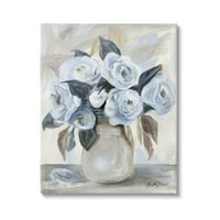 Ступел индустрии традиционна синя роза цвят букет живопис галерия увити платно печат стена изкуство, дизайн от Кели талант