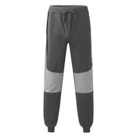 Rovga Mens Pants ColorBlock Mid Aist Tie Pocket ежедневни спортни панталони тъмни тънки модни панталони джоги