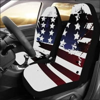 Комплект покрития за автомобилна столче Американски флаг универсален автопред седалки Протектор за приспособления за кола, SUV седан, камион