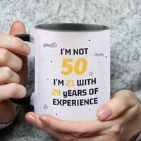 50 -ти рожден ден халби, забавна годишна чаша за кафе, 50 -ти чаши за рожден ден за нея, мама татко баба дядо, приятел, чаена чаша на Оз