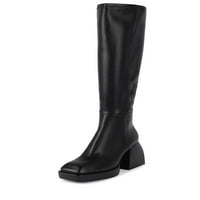 Jeffrey Campbell Dauphin платформа Knee-High Square-Toe Chuncky Heel Boots Black