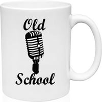 Кафе чаша стара училищна музикална микрофон кръчма бяла чаша за кафе забавна чаша за подаръци