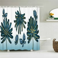 Висококачествени красиви цветя пеперуда отпечатана тъкан душ завеси водоустойчива завеса за баня декор за баня с куки