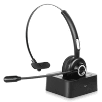 Удобни Bluetooth слушалки, UX безжични слушалки с микрофон, безжични слушалки за мобилен телефон с функция за зареждане на MIC за зареждане на шума за Lite с док за зареждане