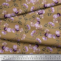 Soimoi Modal Satin Leves Leves & Peony Floral Print Fabric край двора