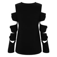 Женски секси тениска с ръкав с ръкав от рамо на рамото, моля, купете един или два размера нагоре