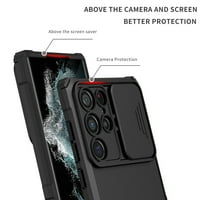 Tarise за Samsung Galaxy S 5G телефонен калъф с капак на слайд камерата, kickstand здрави военни класове шокови TPU гумени силиконови силиконови сили за противозакрящ калъф за Samsung S