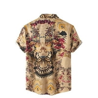 Мъжки ризи за летен моден клирънс Мъжки летни ежедневни етнически стил печата