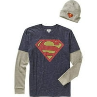 Супермен Мъжка риза & шапка комбо