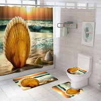 Морска вълна Плаж Водоустойчив душ завеса миди баня декор завеса за баня душ завеса с куки в 71 л 71