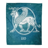 Супер мек хвърли одеяло Древен зодиакален знак Лъв характер на шумерската митология звездното небе античен дом декоративна фланелено кадифе плюшено одеяло